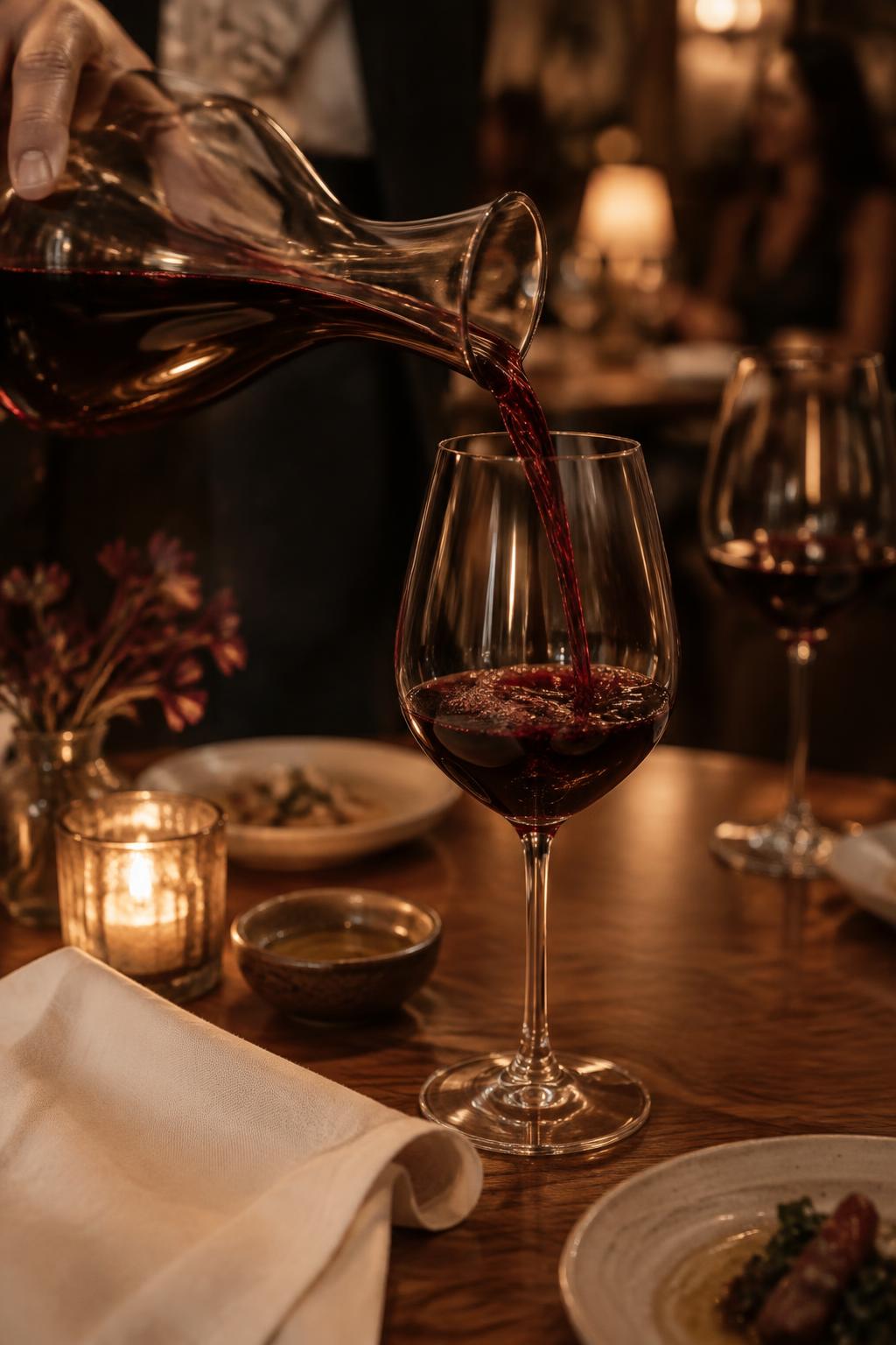 Vinho servido à mesa